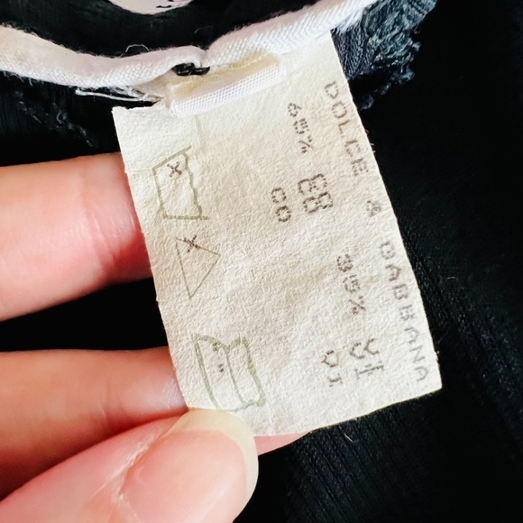 Vintage DOLCE and CABBANA Made in Italy Black High Waist Straight Trousers Pants - Picture 10 of 13